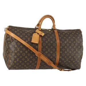 LOUIS VUITTON Monogram Keepall Bandouliere 60 Boston Bag M41412 LV Auth BA9099